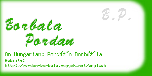 borbala pordan business card